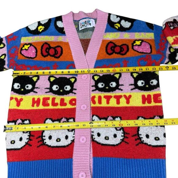 Rare Hello Kitty & Friends x Forever 21 Cardigan Sweater Small AOP Classic Boho - Picture 6 of 8